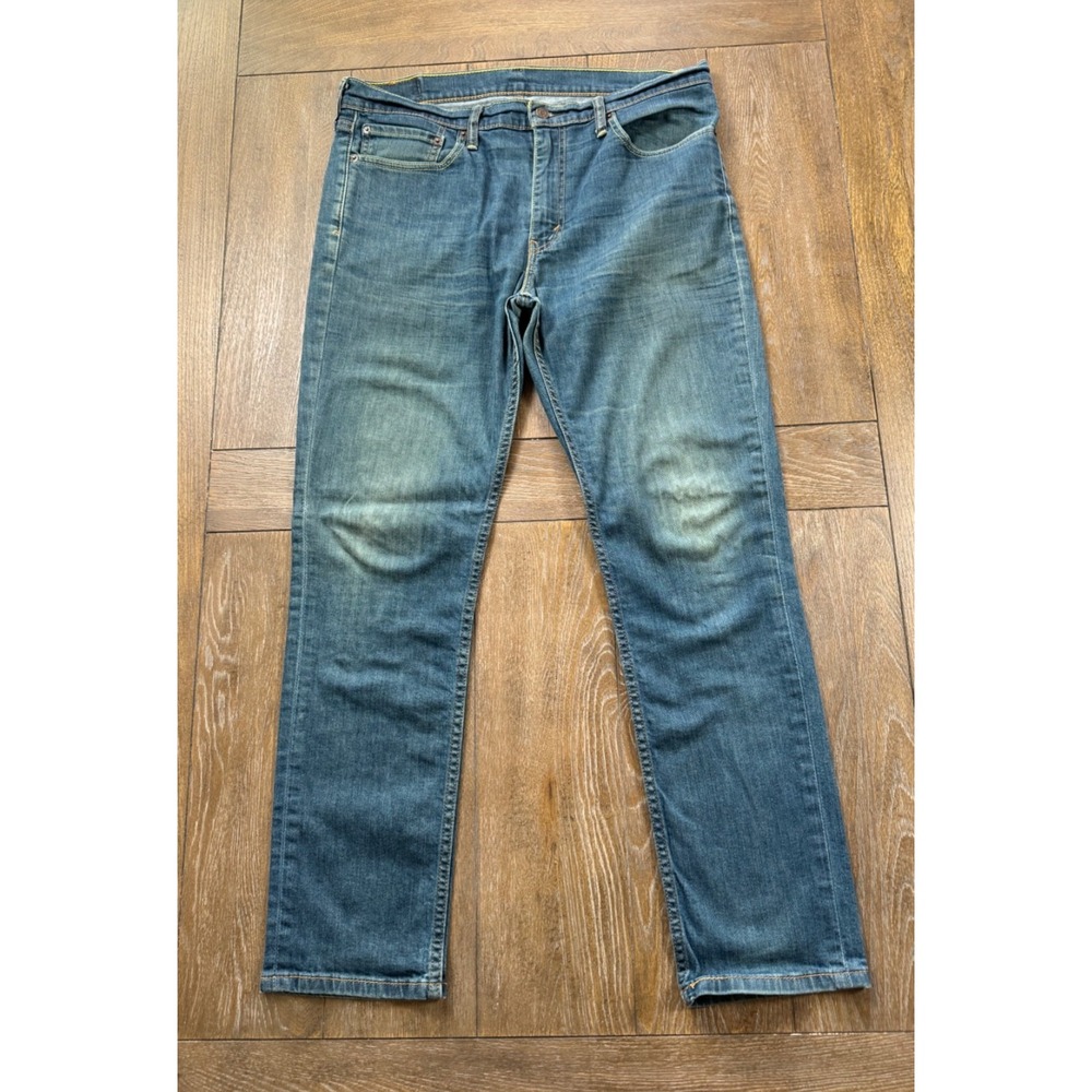 Levi's 511 Men's Jeans 36x28 Slim Fit Blue Yellow Tint Faded Wash Denim